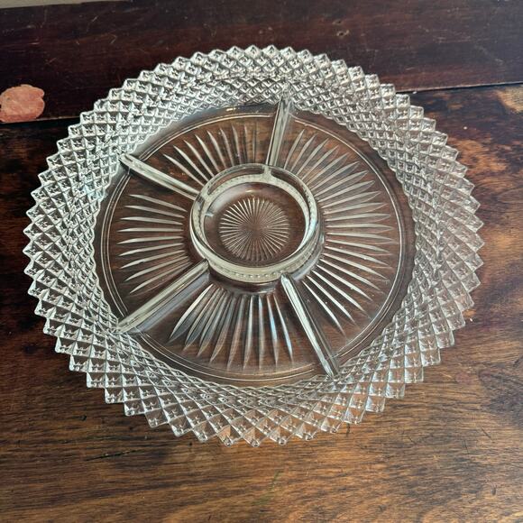 Anchor Hocking 1930s Miss America Diamond Pattern 5 Part relish serving dish - Picture 1 of 4